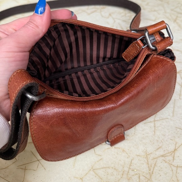 Jack Georges Leather Mini Crossbody Bag, Honey Brown - Picture 11 of 14